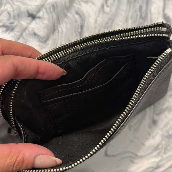 COACH Signature PVC Double Corner Zip Wristlet in Black Smoke/Black - Picture 6 of 7